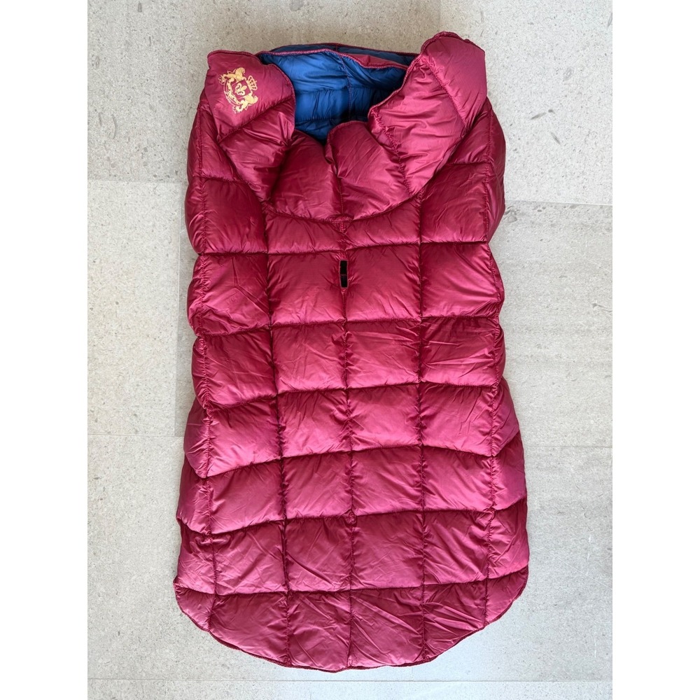 Reversible Puffer Dog Vest Burgundy Red Navy Blue Quilted Winter Coat 25.5in L
